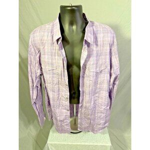 Calvin Klein Purple Subtle Plaid Dress Shirt Long Sleeve Size XL Business Casual